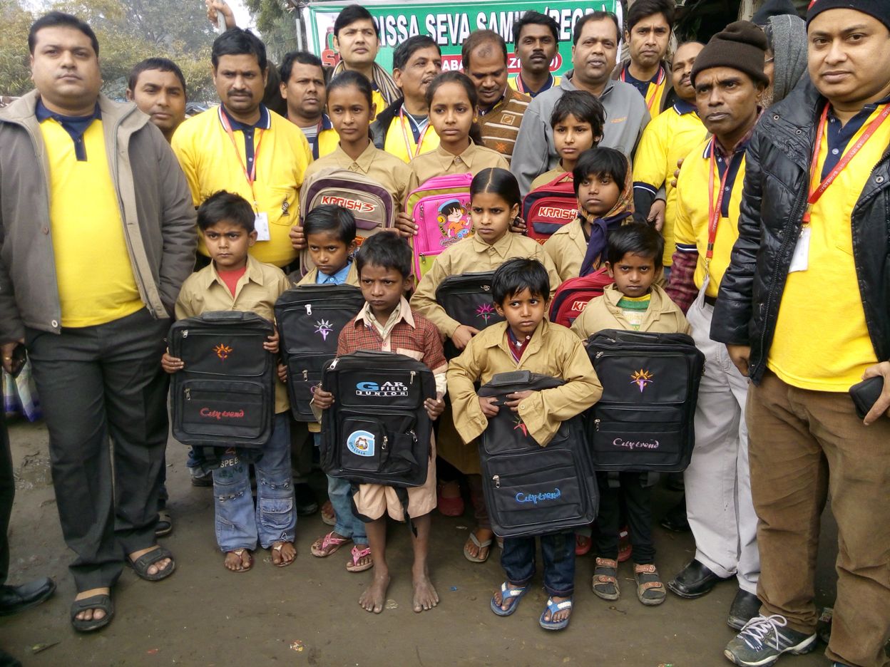 School bags distributed to school students in slums  